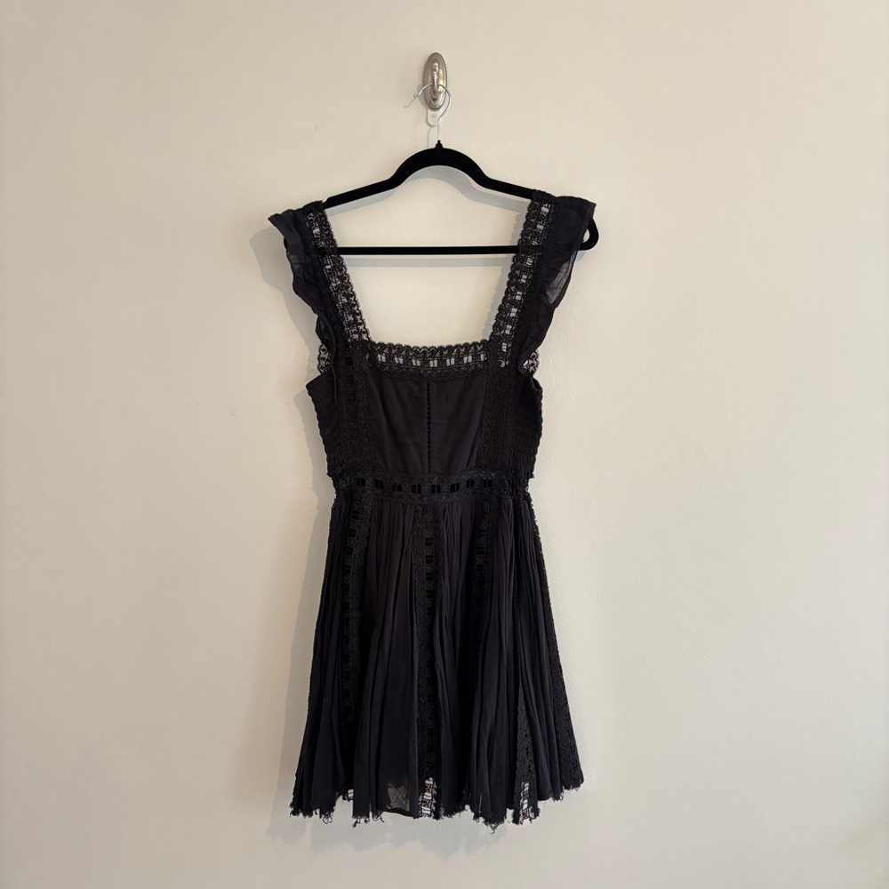 Free People Black Lace Midi Dress
